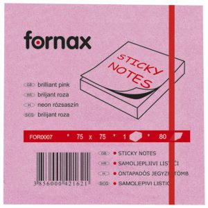 Blok samoljepljiv  75×75 mm  80L Fornax neon-rozi