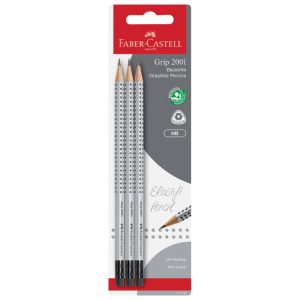 Olovka grafitna HB s gumicom Grip 2001 pk3 Faber-Castell 117298 blister