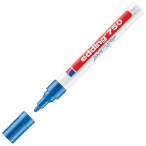 Marker permanentni lakirajući 2-4 mm Edding 750 plavi