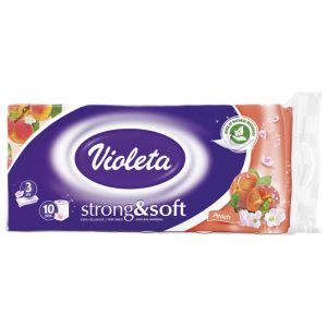 Papir toalet-rola troslojni miris breskva pk10 Strong&Soft Violeta