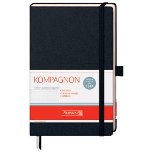 Notes A5 karo 96L  80g šamoa s gumicom Kompagnon Brunnen 10-55228 05 crni