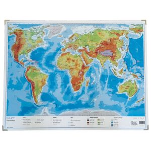 Mapa stolna Svijeta obostrana 64×49 cm plastificirana Trsat