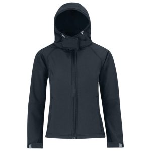 Jakna zip ženska B&C Hooded Softshell tamnoplava M