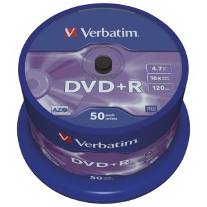 DVD+R 4,7/120 16x spindl Mat Silver pk50 Verbatim 43550