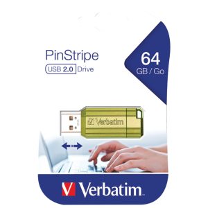 Memorija USB 64GB 2.0 PinStripe Verbatim 49964 zelena blister