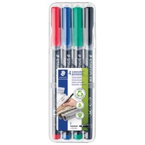 Marker permanentni 0,6mm pk4 reciklirani Lumocolor Staedtler 318 WP4