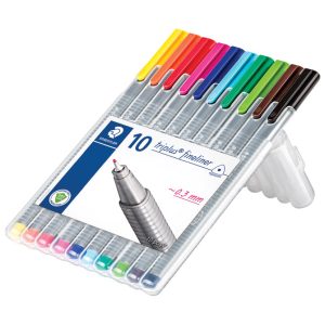 Flomaster fineliner 0,3 mm Triplus Staedtler 334 SB10 blister