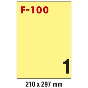 Etikete ILK 210×297 mm pk100L Fornax F-100 žute