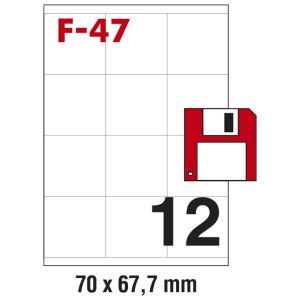 Etikete ILK za diskete 70×67,7mm pk100L Fornax F-47