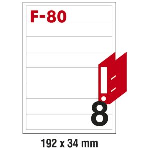 Etikete ILK za registratore 192×34 mm pk100L Fornax F-80