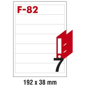 Etikete ILK za registratore 192x38mm pk100L Fornax F-82