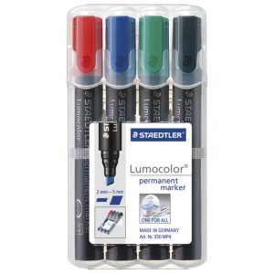 Marker permanentni 2-5mm pk4 Lumocolor Staedtler 350 WP4 sortirano blister