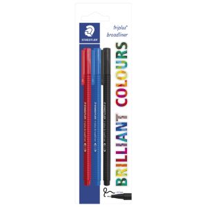 Flomaster broadliner 0,8 mm pk3 Triplus Staedtler 338-SBK3 sortirano