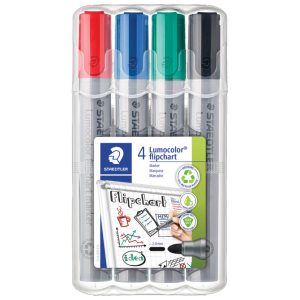 Marker Flipchart 2mm pk4 reciklirani Lumocolor Staedtler 356 WP4 sortirano