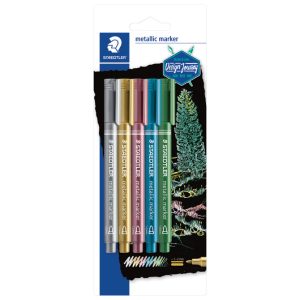 Marker nepermanentni 1-2 mm pk5 Metallic Design Journey Staedtler 8323-S BK5 sortirano blister