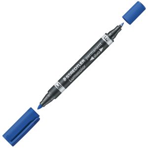 Marker permanentni obostrani 0,6 i 1,5 mm Lumocolor Staedtler 348-3 plavi