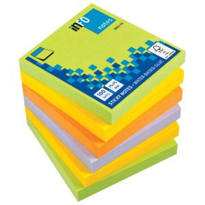 Blok samoljepljiv  75x75mm 100L Spring Global Notes 5854-76 neon sortirano