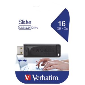 Memorija USB 16GB 2.0 Store’n’Go Slider Verbatim 98696 crni blister