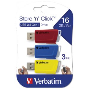 Memorija USB 3x16GB 3.0 Store’n’Click Verbatim 49306 sortirano blister