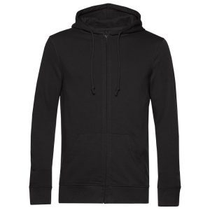 Majica dugi rukavi B&C Organic Zipped Hood 280g crna 3XL