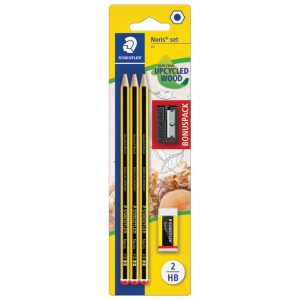 Olovka grafitna HB Noris pk3+gumica+šiljilo gratis Staedtler 120 SBK3P1 blister