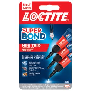 Ljepilo trenutačno  1g pk3 Loctite Super Bond Mini Trio Henkel 2733331(2961386) blister