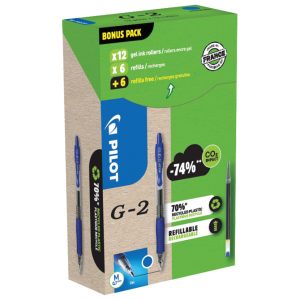 Set roler gel grip 0,7 mm G2 pk12 Pilot + refili pk12 gratis plavi