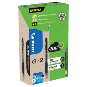 Set roler gel grip 0,7mm G2 pk12 Pilot + refili pk12 gratis crni