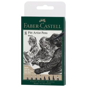 Set Pitt artist pk8 Black Faber-Castell 167158 blister