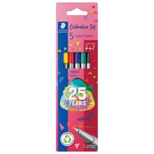 Flomaster fineliner 0,3 mm pk4+1 gratis Triplus 25 years Staedtler 334 BK5 TA blister