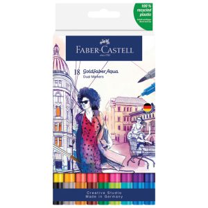 Marker obostrani akvarel 18boja Goldfaber Faber-Castell 164618 sortirano blister