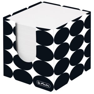 Blok kocka karton 9x9x9 cm s papirom bijeli Just Black Herlitz 50040100