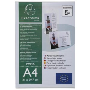 Stalak za 1 prospekt stolni akrilni A4 “L” Exacompta 84058D