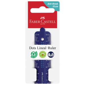 Ravnalo pvc 15cm  Dots Faber-Castell 172115 sort blister