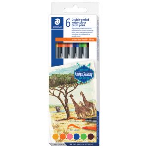 Flomaster 6boja obostrani akvarel “Africa” Design Journey Staedtler 3001 C6-3 blister