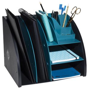 Organizer stolni sa 6 pretinaca pvc Neo-Deco Exacompta 394505D crna/svijetloplava