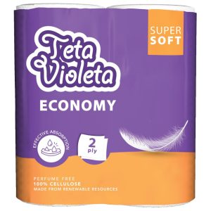 Ručnik papirnati jastučni 23 cm dvoslojni pk2 Super Soft  Economy Violeta bijeli