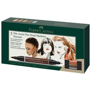 Marker obostrani Pitt artist 5boja Portrait india ink Faber Castell 162009 sortirano