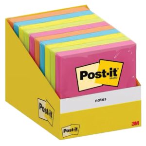 Blok samoljepljiv 76×76 mm 100L Post-it 3M. 6820-COL-W10(654-TFEN) sort