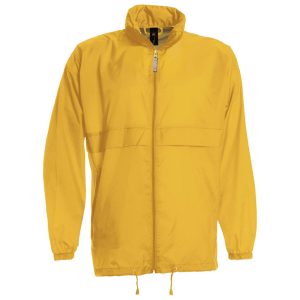 Vjetrovka s kapuljačom zip unisex B&C Sirocco zlatna žuta L