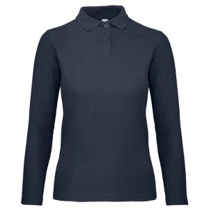 Majica dugi rukavi polo B&C ID.001 LSL/women 180g tamnoplava L