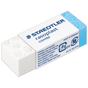 Gumica duo plastična Staedtler 526 BT30 bijela/plava-KOMAD