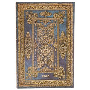 Planer tjedni 2025-9,5×14 cm-mini horizontalni s gumicom Blue Luxe Paperblanks DED5743 1