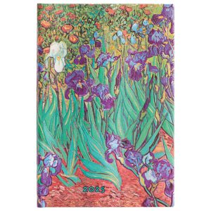 Planer tjedni 2025-9,5x14cm-mini horizontalni s gumicom Van Gogh’s Irises Paperblanks DED5749 1