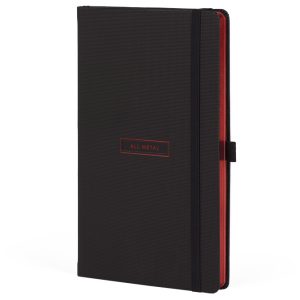 Notes 13×21 cm crte 96L s gumicom Castelli All Metal Red crno/crveni