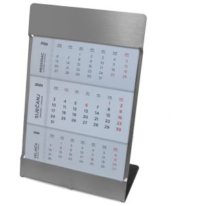 Kalendar stolni-pomični 11,5×17,8cm inox postolje