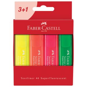 Signir 1-5 mm 46 Superfluorescent kartonska kutija Faber-Castell 254604/4boje blister