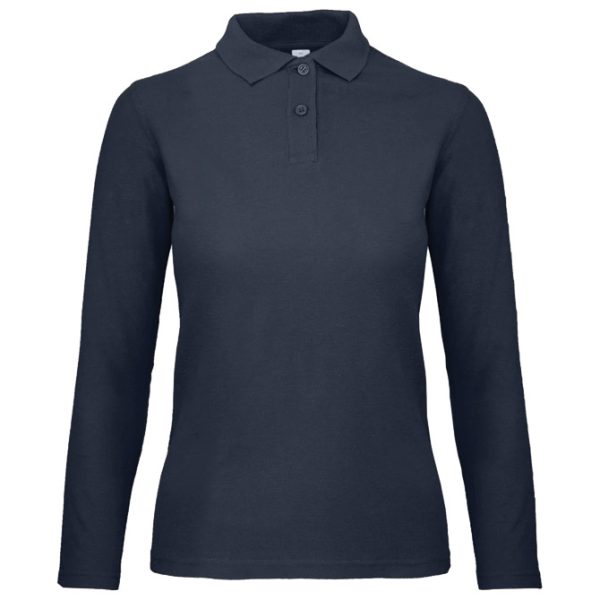 Majica dugi rukavi polo B&C ID.001 LSL/women 180g tamnoplava 2XL
