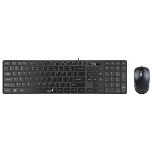 Tipkovnica USB SlimStar Combo 126 + miš USB Genius crna