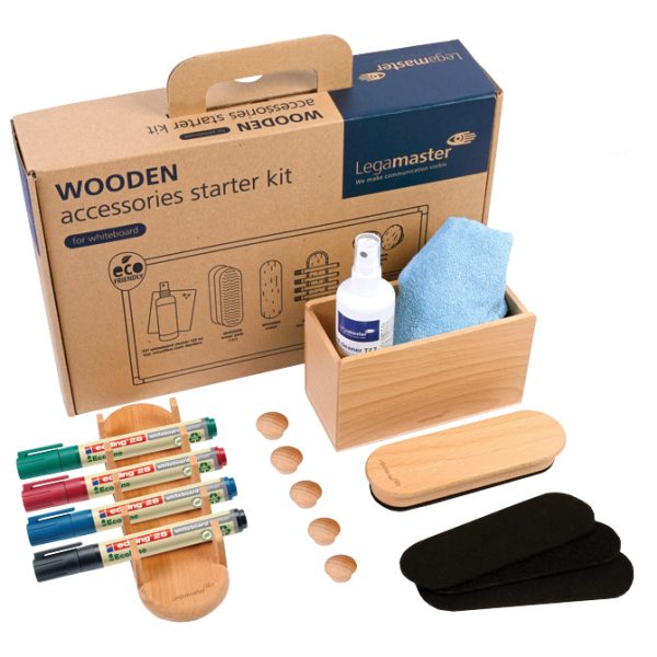 Set pribora za bijelu ploču 17 dijelova Legamaster 7-125600 drveni